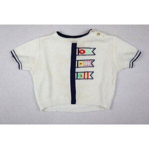 VINTAGE INFANT SWEATER - NAUTICAL FLAGS - SHORT SLEEVE